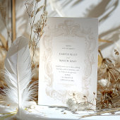 Taupe Sand Elegance Baroque Wedding Invitation 招待状