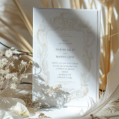 Taupe Sand Elegance Baroque Wedding Invitation 招待状
