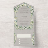 Taupe Snowberry+ユーカリウェディングレセプションのみ オールインワン招待状 (内側)
