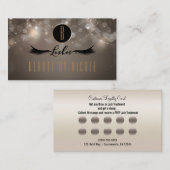 Taupe Sparkleシックまつげ顧客ロイヤリティカード ロイヤリティカード (正面/裏面)