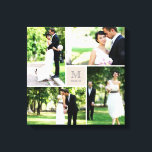 Taupe Square Grid Monogram結婚の4枚の写真コラージュ キャンバスプリント<br><div class="desc">fat*fa*tinで設計。簡単おカスタマイズ客様の文字、写真または画像と一緒に。おカスタム願い連絡はfat*fa*tin。請求カスタム料が適用される。 www.zazzle.com/fat_fa_tin www.zazzle.com/color_therapy www.zazzle.com/fatfatin_blue_knot www.zazzle.com/fatfatin_red_knot www.zazzle.com/fatfatin_box www.zazzle.com/fatfatin_design www.zazzle.com/fatfatin_ink</div>