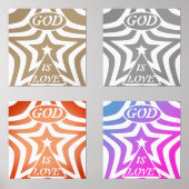 Taupe Star Poster Print - Neutral "God Is Love"  (正面)