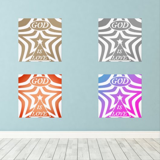 Taupe Star Poster Print - Neutral "God Is Love"  (ウッドフロア)