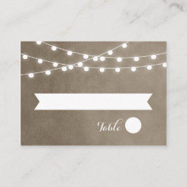 Taupe String Lightsの結婚護衛カード プレイスカード