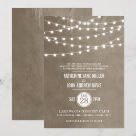 Taupe String Lights結婚式招待状 招待状