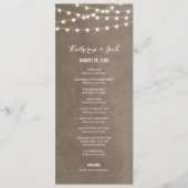 Taupe String Lights結婚式 プログラム (正面)