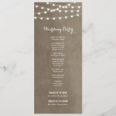 Taupe String Lights結婚式 プログラム (裏面)