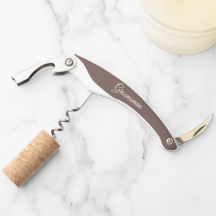Taupe Stylized結婚のGroomsman名 ソムリエナイフ