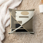 Taupe Tanブラックベージュジオメトリック抽象芸術アートモチーフ クッション (ブランケット)