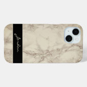 Taupe Tan磨き上げた大理石と名前 Case-Mate iPhoneケース (裏面 (横))