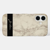 Taupe Tan磨き上げた大理石と名前 Case-Mate iPhoneケース (裏面 (横))