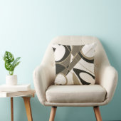 Taupe Tan Black on Off-White Diagonal Art抽象芸術 クッション (椅子)