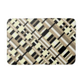 Taupe、Tan、Black、White モダン Diagonalの格子模様 バスマット (正面)