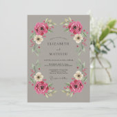 Taupe Timeless Vintage Wedding 招待状 (スタンド正面)