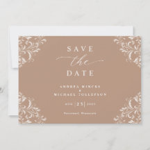 Taupe Weddingエレガント Save the Date Card