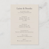 Taupe Wedding Details Card | Minimal Elegant Info  エンクロージャーカード (正面)