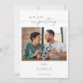 Taupe We're Expecting Pregnancy Announcement Card 招待状 (正面)