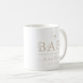 Taupe Wildflower Baby Announcement Coffee Mug コーヒーマグカップ (正面右)
