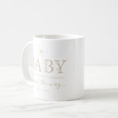Taupe Wildflower Baby Announcement Coffee Mug コーヒーマグカップ (正面左)