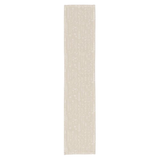 Taupe Wildflower Baby Shower Table Runner ショートテーブルランナー (正面)