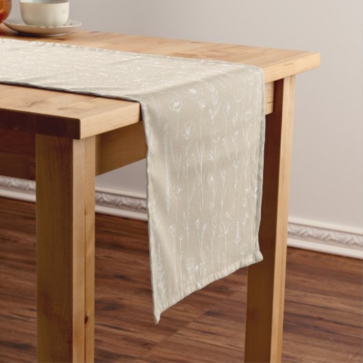 Taupe Wildflower Baby Shower Table Runner ショートテーブルランナー (インサイチュ)
