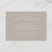 Taupe Wildflower Details Card Neutral Wedding  エンクロージャーカード (裏面)