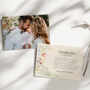 Taupe Wildflower Meadow Coule 結婚Photos サンキューカード