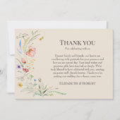 Taupe Wildflower Meadow Coule 結婚Photos サンキューカード (正面)