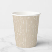 Taupe Wildflower Party Cup | Neutral Botanical 紙コップ (裏面)