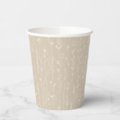 Taupe Wildflower Party Cup | Neutral Botanical 紙コップ (左)