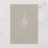 Taupe Wildflower RSVP Card Neutral Wedding Insert エンクロージャーカード (裏面)
