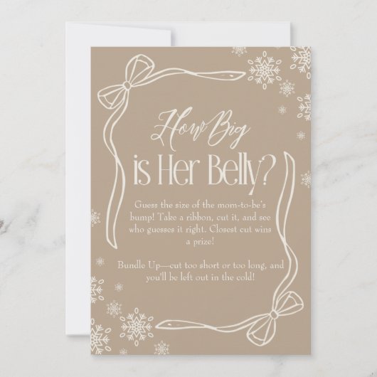 Taupe Winterコケット彼女の腹の大きさ 招待状 (正面)