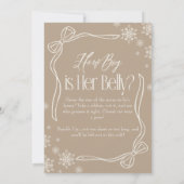 Taupe Winterコケット彼女の腹の大きさ 招待状 (裏面)