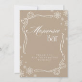 Taupe Winter Coquette "Momosa" Mimosa Bar  Sign  招待状 (正面)