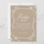 Taupe Winter Coquette Pacifier Hunt Baby Shower  招待状 (正面)