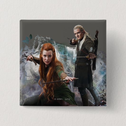 TAURIEL™およびLEGOLAS GREENLEAF™グラフィック 缶バッジ (正面)