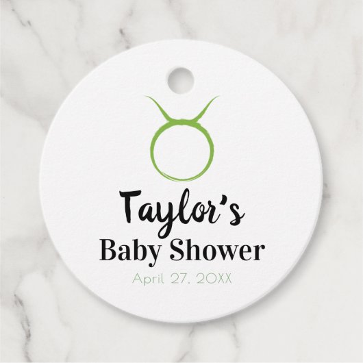 TAURUSザブルグリーンアストロロジー〔占星術の〕十二宮図ベビーシャワー フェイバータグ (正面)