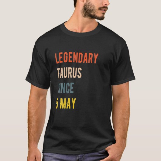 Taurus伝説5月5日ヴィンテージ誕生日 Tシャツ (正面)