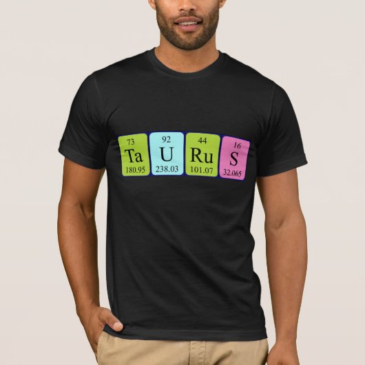 Taurus周期表名のシャツ Tシャツ (正面)