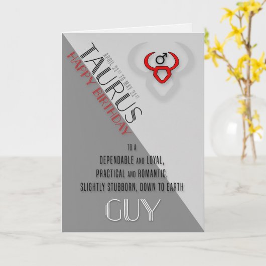 Taurus誕生日for Him 4月21日～5月21日 カード (黄色い花)