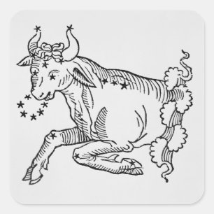 Taurus(ブル)は「詩的」からのイラストレーション スクエアシール