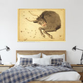 Taurus -ヴィンテージ画像の〔占星術の〕十二宮図記号 キャンバスプリント (インサイチュ (寝室))