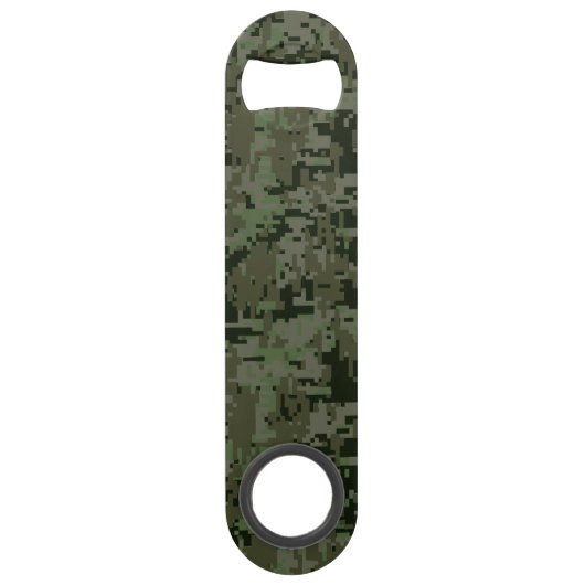 Taurus〔占星術の〕十二宮図シンボルオングリーンデジタル迷彩柄 スピード栓抜き (裏面)