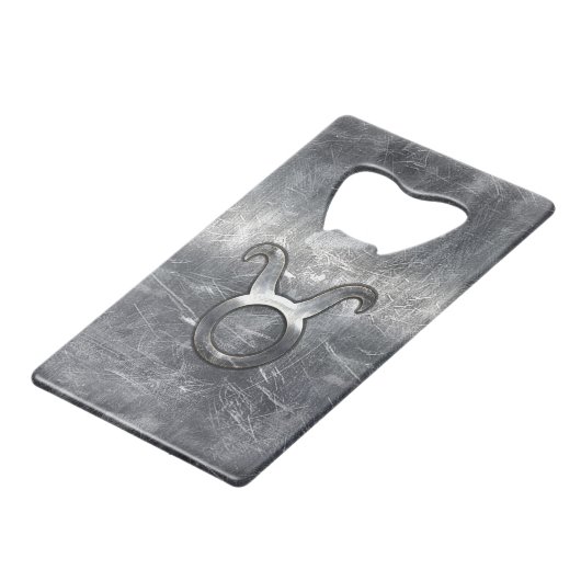 Taurus〔占星術の〕十二宮図シンボルグランジ動揺してスタイル クレジットカード栓抜き (正面アングル)