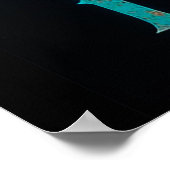 Taurus〔占星術の〕十二宮図シンボル鮮やか(青と金ゴールド) ポスター (角)