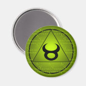 Taurus〔占星術の〕十二宮図緑の三角形カーリースクリプト マグネット (正面/裏面)