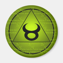 Taurus〔占星術の〕十二宮図緑の三角形カーリースクリプト