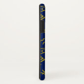 Taurus〔占星術の〕十二宮図+星占い記号パターン金ゴールド+ブルース Case-Mate iPhoneケース (裏面/右)