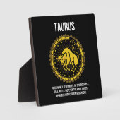 Taurus -占星術、おもしろい〔占星術の〕十二宮図サインユーモア フォトプラーク (正面)