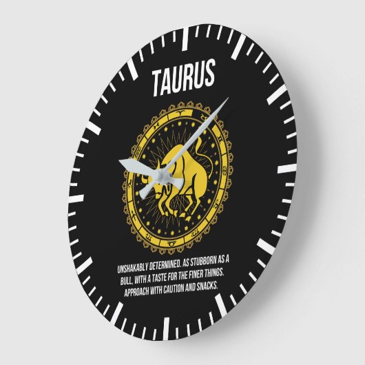 Taurus -占星術、おもしろい〔占星術の〕十二宮図サインユーモア ラージ壁時計 (傾斜)